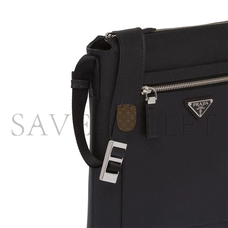 Pra*a saffiano leather crossbody bag 2vg062 (27*26*7cm)